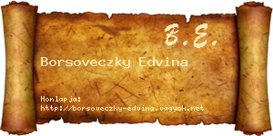 Borsoveczky Edvina névjegykártya